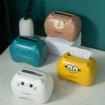 

Cartoon Tissue Box Fashion Nordic Cute Bear Kitten Creative Portable Lightweight Table Storage Box Tissue Box