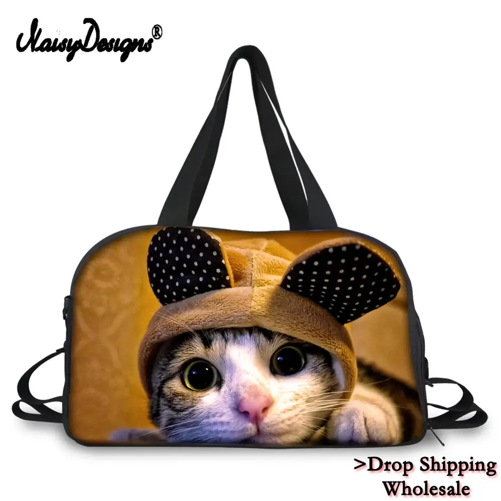 Мужские и женские дорожные сумки с милым котом, большие багажные сумки, переносные дорожные сумки, большая сумка через плечо, упаковка ручной клади, кубики - Цвет: LMLEI000138T