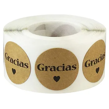 

Christmas Decorations For Home And Wedding Party Decoration Gracias Spanish Thank You Natural Kraft Stickers 1Inch 500 Labels/Ro