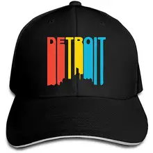 Классический унисекс Ретро 1970-х стиль Detroit Michigan Skyline Trucker головные уборы бейсбольная кепка