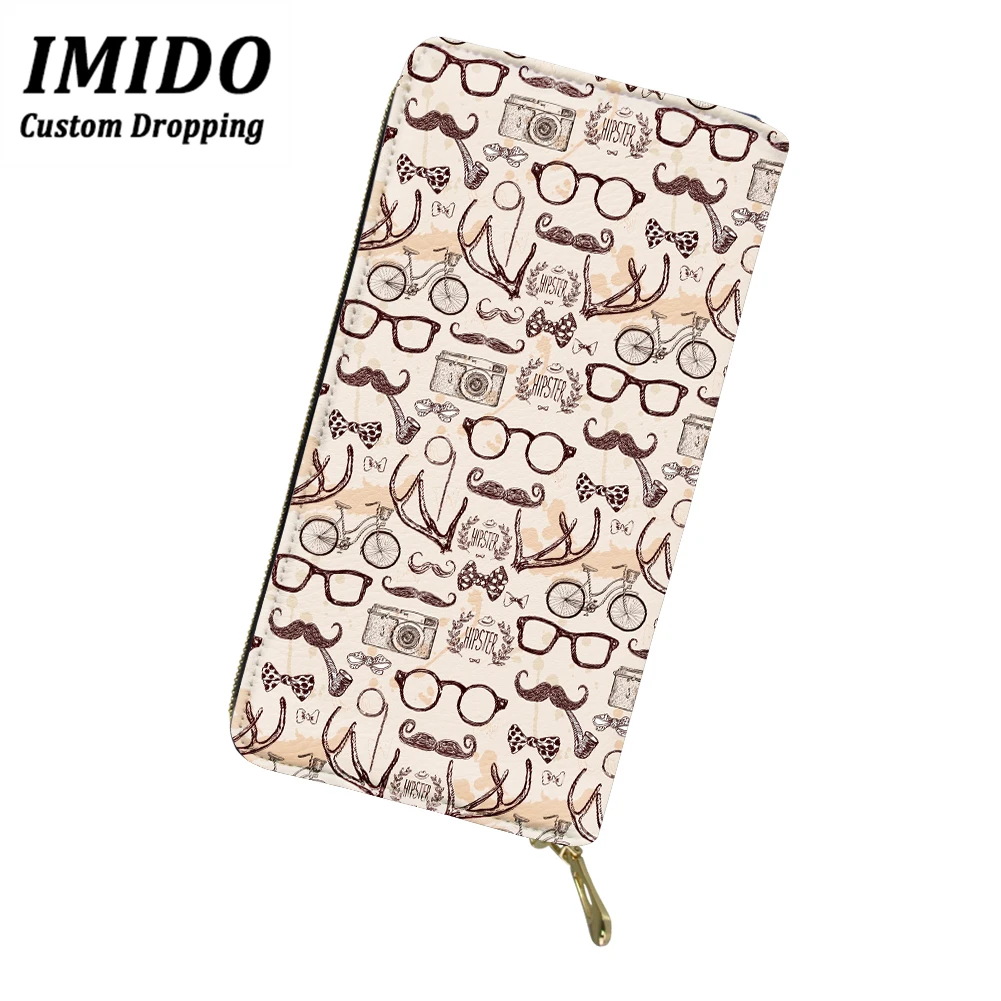 IMIDO, женские кошельки, британский стиль, Эйфелева башня, узор, многофункциональные кошельки на молнии, женский кошелек, сумка, кошелек для мобильного телефона, новинка - Цвет: WLL5226