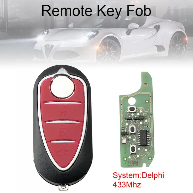 433Mhz 3 Buttons Delphi System Remote Car Key with PCF7946 Chip Fit for Alfa Romeo | Автомобили и мотоциклы