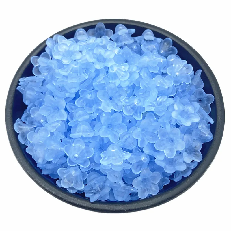 50pcs Fashion Matte Acrylic Flower Beads - 12.5mm Decorative DIY Jewelry Accessories