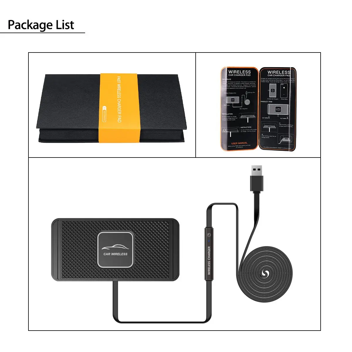 Qi Беспроводное зарядное устройство для iPhone Xs Max X 8 Plus11 Pro 10W быстрая зарядка Pad для samsung Note 9 Note 8 S10 Plus автомобильное зарядное устройство pad