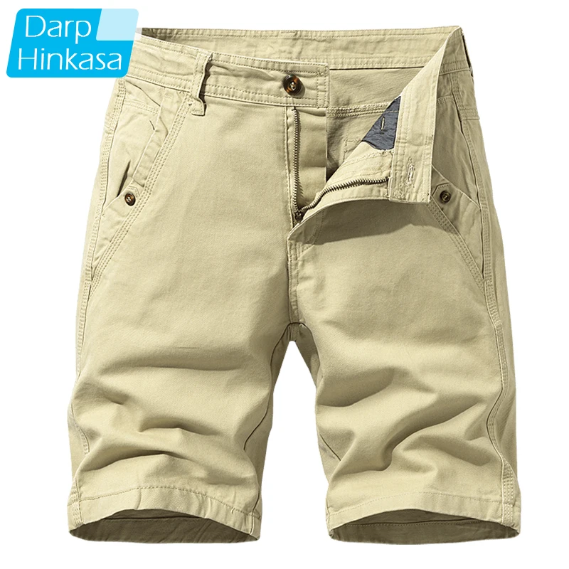 Pantalones cortos tácticos de Color sólido para hombre, caqui, Cargo militar, algodón, informales, sueltos, novedad de verano 2021
