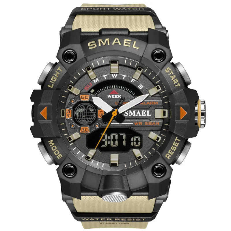 Military Watches Men Sport Watch New 50M Waterproof Wristwatch Stopwatch Alarm LED Light Digital Watches 8040 Men's Sports Watch 