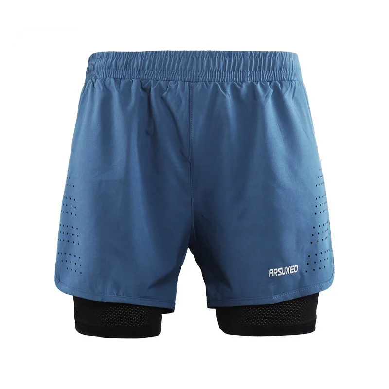Мужские шорты для горного велоспорта, дышащий материал, впитывающий влагу, спортивные уличные шорты для езды на горном велосипеде MTB - Цвет: Синий