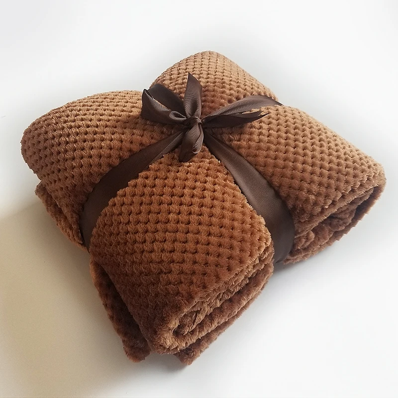 red chocolate Одноцветное одеяло с рисунком ананаса, Коралловое пуховое одеяло, простыня для людей, маленькое одеяло, наколенник, коврик фланелевый, маленькое одеяло - Цвет: red chocolate
