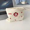 Women Canvas Cosmetic Bag Cute Embroidery Makeup Bags Girls Lovely Cloth Wallet Cotton Zipper Purse Storage Organizer Pencil Bag 5