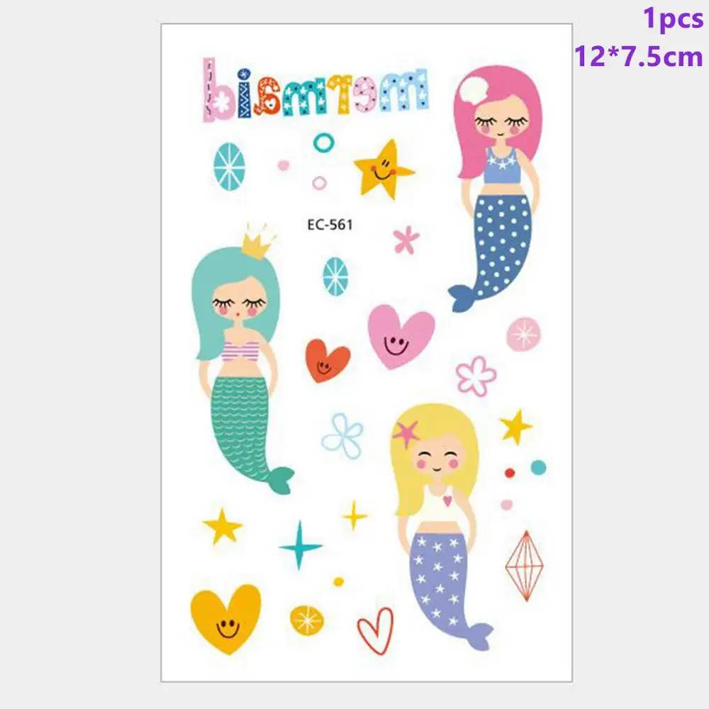 Mermaid Stickers 3 Taoup 1 шт. градиентный цвет блестки маленький брелок с хвостом русалки День Рождения Декор для девочек Дети Русалка тема украшения - Цвет: Mermaid Stickers 3