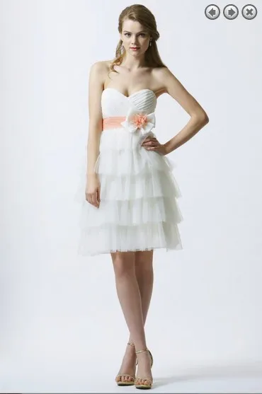 Белый free shipping hot dinner dress vestidos de festa formal dress bride plus size short party gowns white Bridesmaid Dresses - Цвет: Белый
