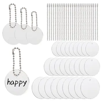 

pandahall 1Set Keychain Kit with Ball Chains and Acrylic Blank Pendants Charms for Jewelry Findings Making DIY 58x12mm