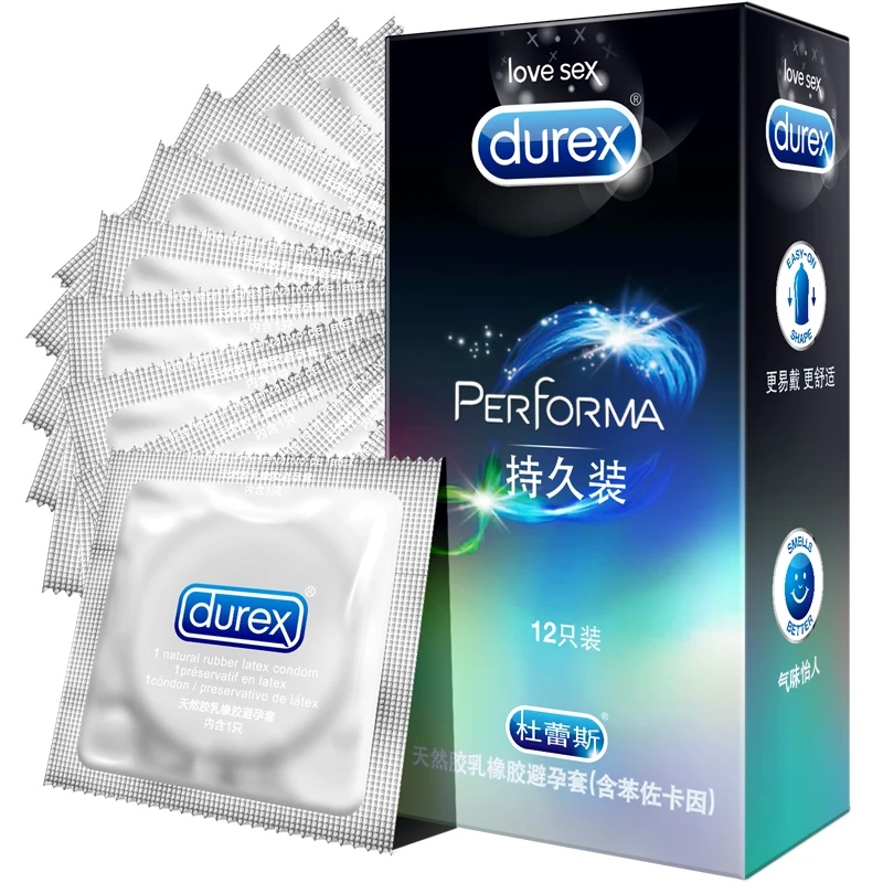 Durex стойкий натуральный латекс презерватив со смазкой для Для мужчин безопасный