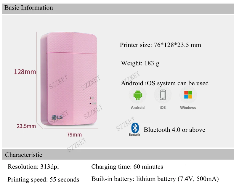 PD251 Карманный Bluetooth принтер карманный портативный цветной фотопринтер мини домашний фотопринтер, беспроводной Смартфон принтер