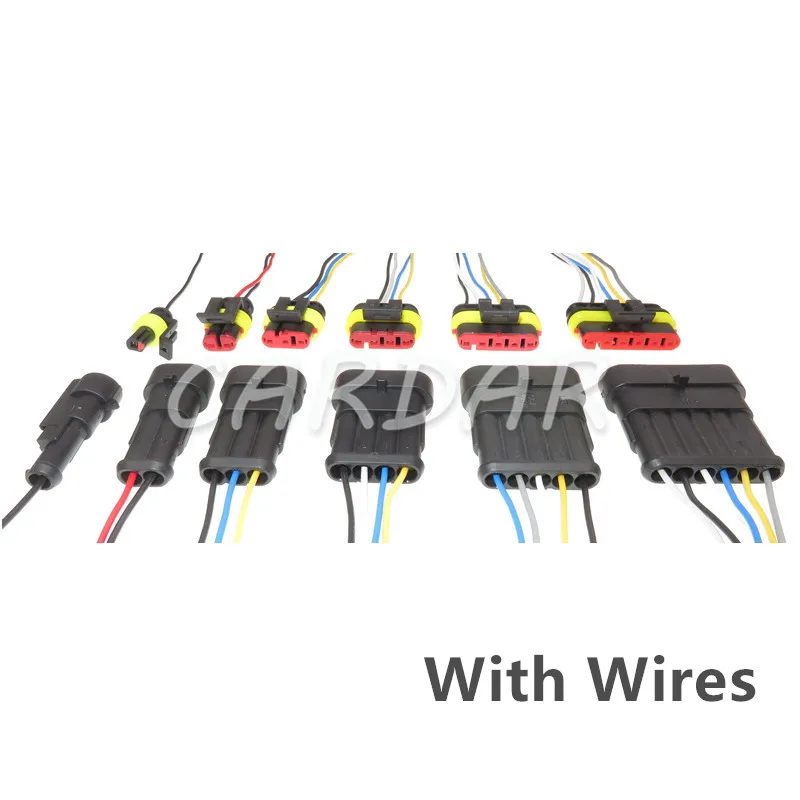 1 Set Superseal 1.5 Kit Amp Tyco 1/2/3/4/5/6 Pin Connettore Filo Elettrico Impermeabile Impermeabile Con Cablaggio