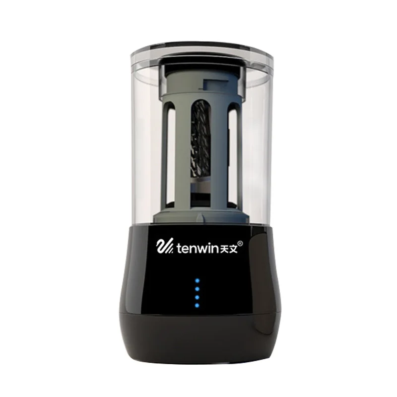 Десять-WIN электрическая точилка для карандашей штепсельная вилка/батарея две модели многофункциональные автоматические карандаши электронная точилка канцелярские принадлежности - Цвет: Черный