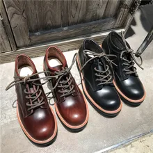 Новинка; винтажные мужские Ботильоны ручной работы на шнуровке из натуральной кожи на платформе; Цвет черный, красный; модельные повседневные мотоциклетные ботинки для работы; 0