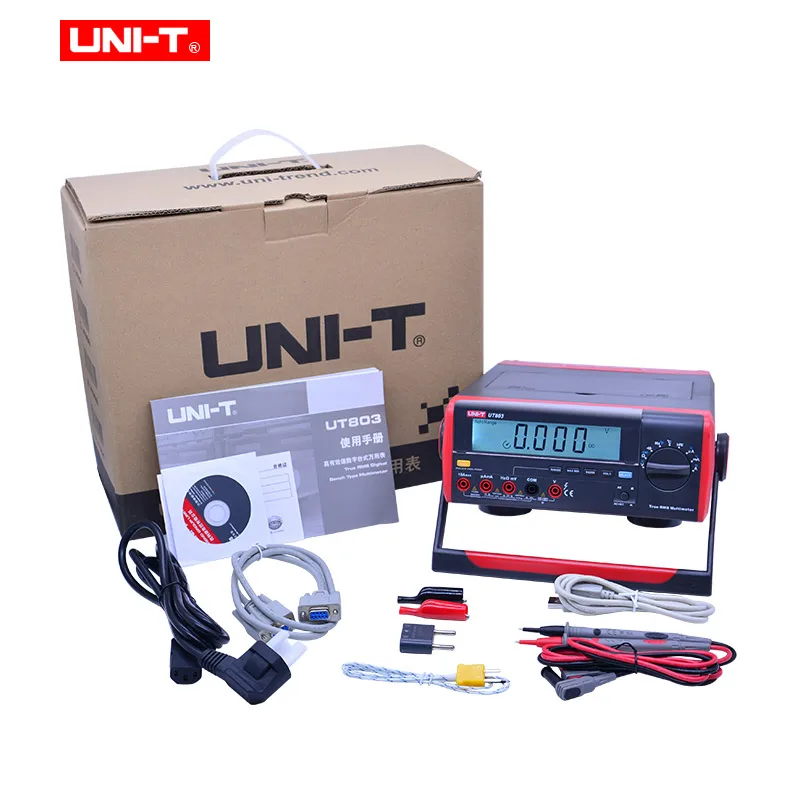UNI-T UT803 True RMS настольный цифровой мультиметр автоматический диапазон RS232C и USB Стандартный интерфейс емкость температура тестер