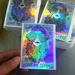 Autocollants holographiques en papier, impression uniforme, Destructible, Graffiti laser, coquille d'œuf 