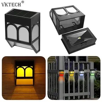 

6pcs Solar Power LED Wall Light Solar Lamp Outdoor Waterproof Garden Deck Fence Lamp Colorful Lights Landscape Decoration