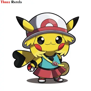 

Three Ratels FC388 cute funny Anime Pikachu cartoon 3D Stickers for car car mercedes skate decal