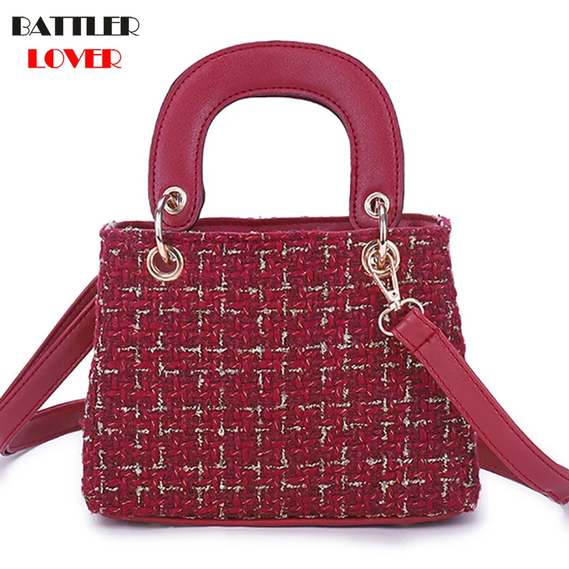 Solid color small bag wool female large capacity ladies shoulder diagonal bag womens super chain bags 2019 new crossbody bags