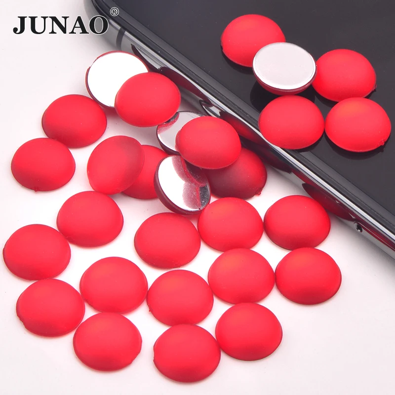 JUNAO 10 мм красные кристаллы стразы аппликация Flatback украшение Стразы Круглый кошачий глаз акриловые камни для DIY наклейки с кристаллами