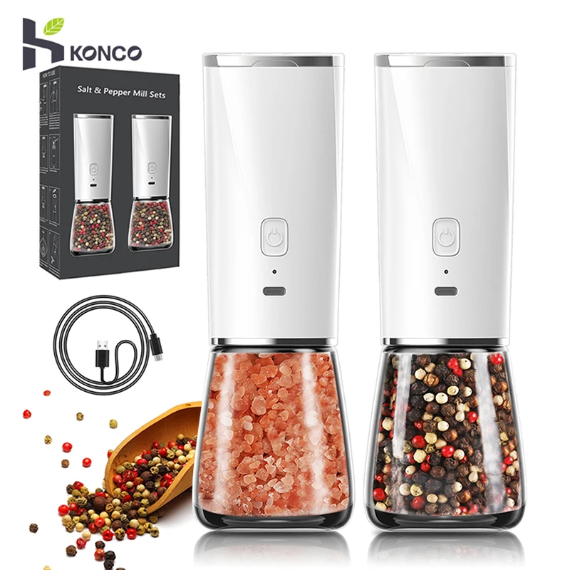Electric Pepper Grinder USB Rechargeable Salt and Mill For Herb Spice Adjustable Kitchen Grinding Gadgets | Дом и сад
