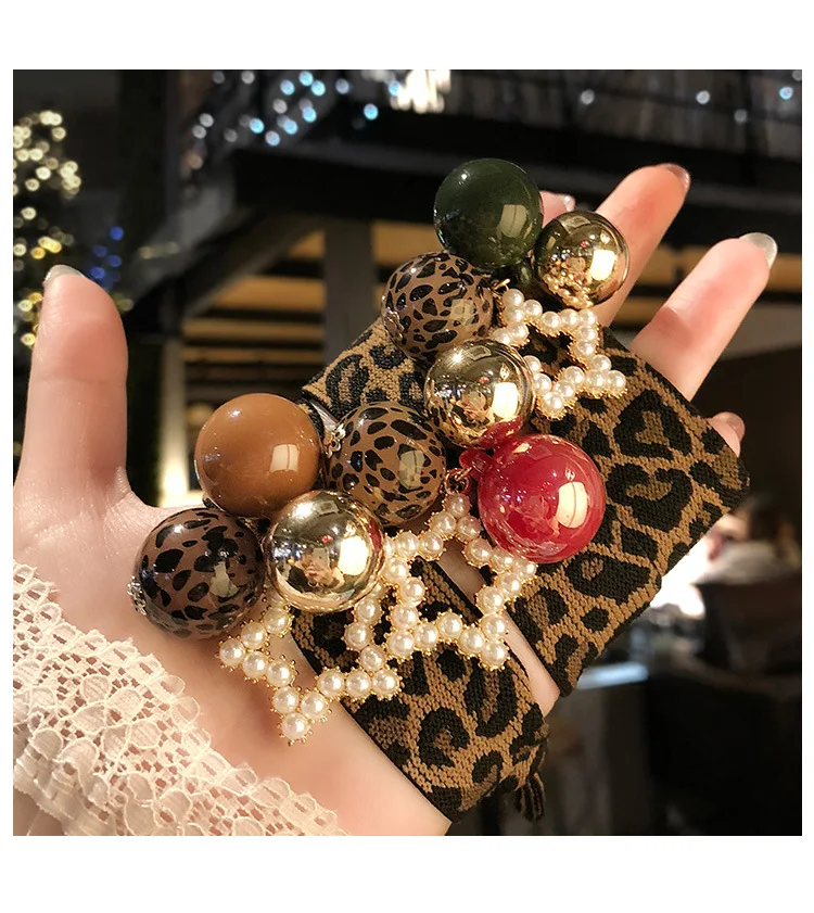 pentagrama leopardo faixa de borracha elasticidade pérola