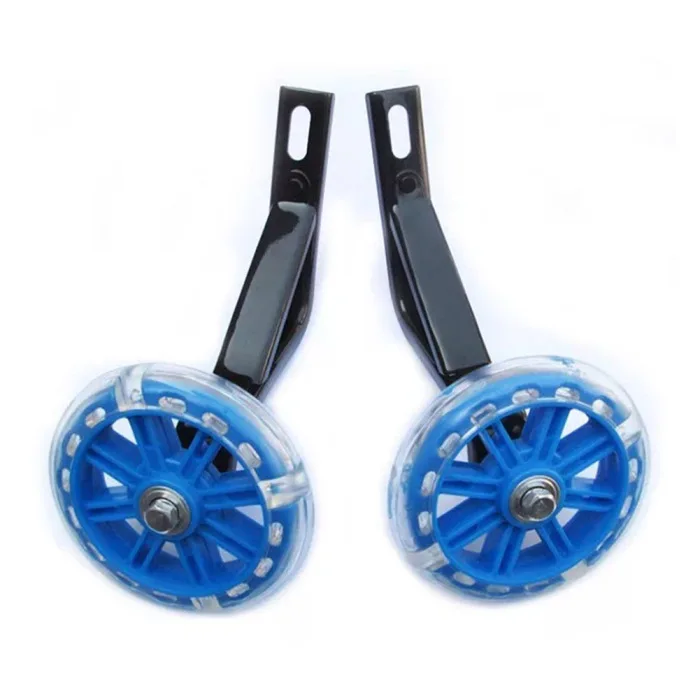1 Pair Children Kids Bicycle Bike Training Wheels Flash Stabilisers Safe For Cycling Balance THJ99