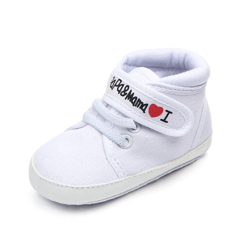 Обувь для новорожденных; обувь унисекс; обувь для малышей 0-18 месяцев; обувь для новорожденных; парусиновые кроссовки с мягкой подошвой для маленьких мальчиков и девочек - Цвет: Белый
