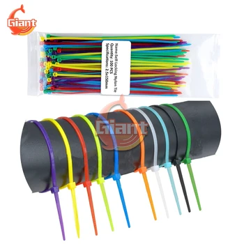 

100pcs 10 Color Colorful Nylon Cable Ties 2.5 * 200mm 2.5*150 2.5*100 Mix Self-locking Nylon Plastic Wire Binding Wrap Straps