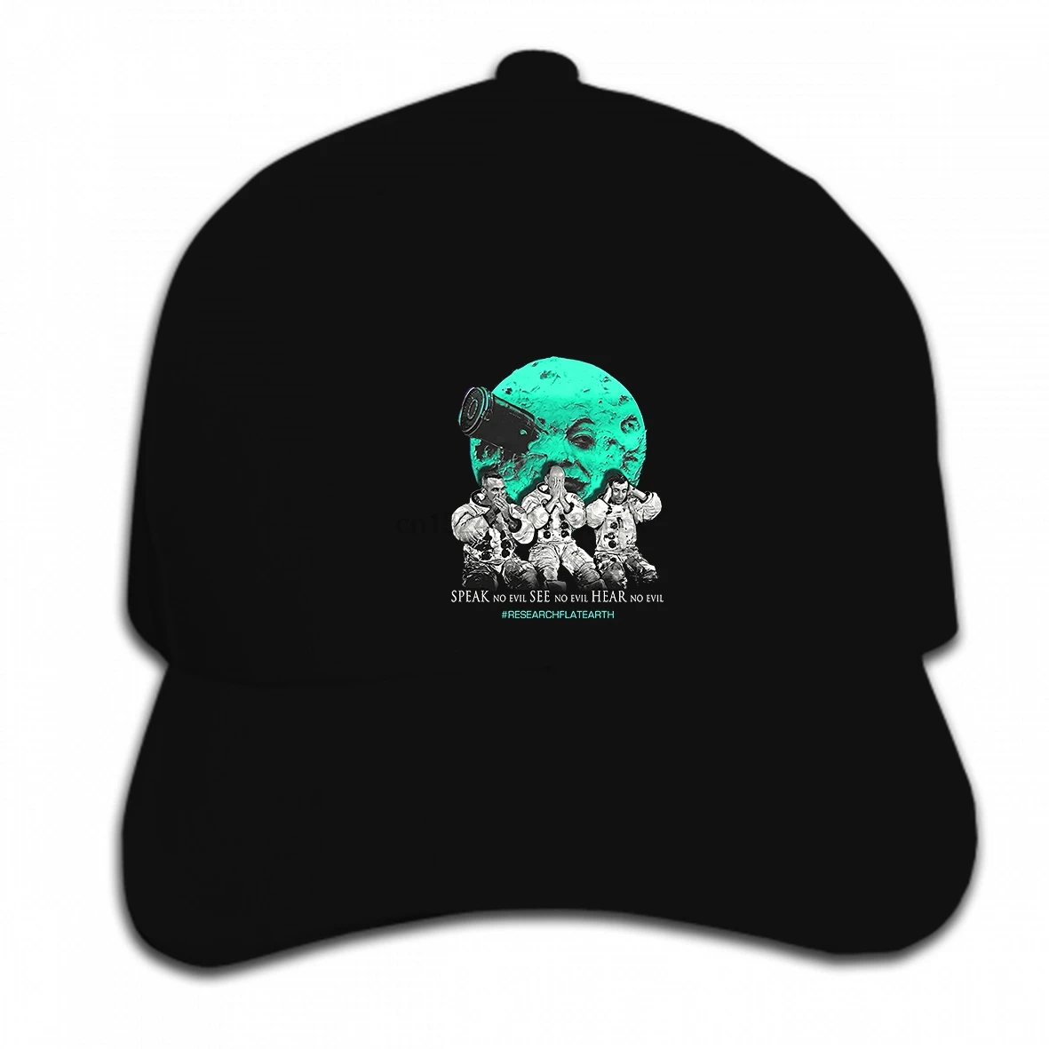 

Print Custom Baseball Cap Hip Hop Fashion Printing Men's Moon Hoax Earth Is Flat Flat Earth Mens Funny women Hat Peaked cap
