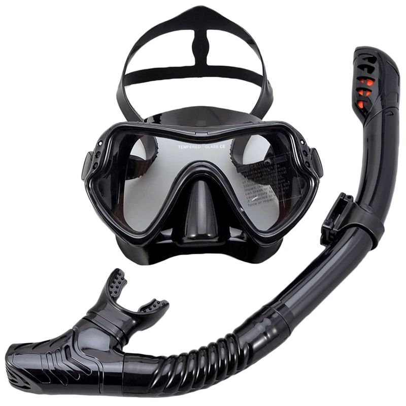 Adult PVC Snorkel Mask Set Dive Goggles Scuba Anti-Fog Mask Valves Pink 