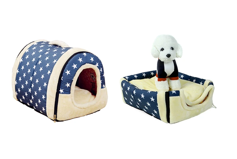 Pet Dog House Nest With Mat Foldable Pet Dog Bed Cat Bed House For Small Medium Dogs Travel Kennels For Cats Pet Products