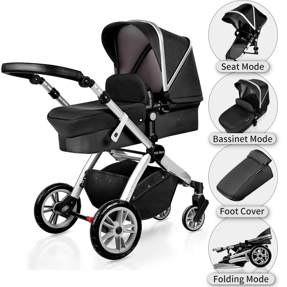 hot mom 3 in 1 travel system and bassinet combo