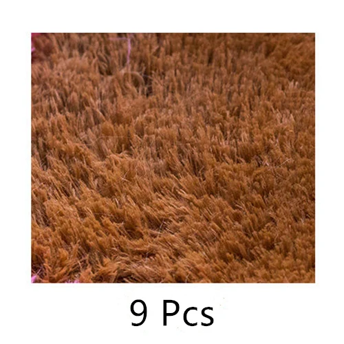 RAYUAN 9 шт. DIY коврик-головоломка EVA пена ворс лохматый игровой коврик плюшевый теплый мягкий коврик для детей детский игровой коврик 30x30 см - Цвет: Brown