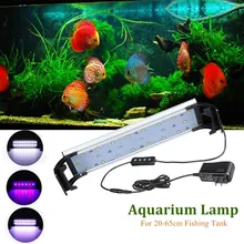 Светодиодный светильник для аквариума светодиодный светильник ing Fish Tank лампа 20-65 см регулируемые лампы для водных растений RGB Украшение профессиональный дистанционный светильник s