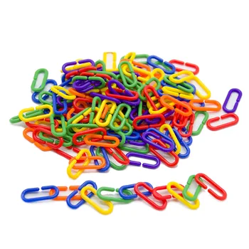 

100 plastic color parrot toys C-clip hook chain C-chain sugar glider mouse parrot bird toy bird accessories colorful swing cage