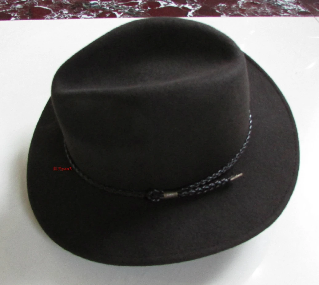 X056  Wool Felt Hat Coffee Colors Stiff Wide Brim Fedora for Man/Women Striped Feather Band Autumn Winter Panama Jazz Cap tan fedora
