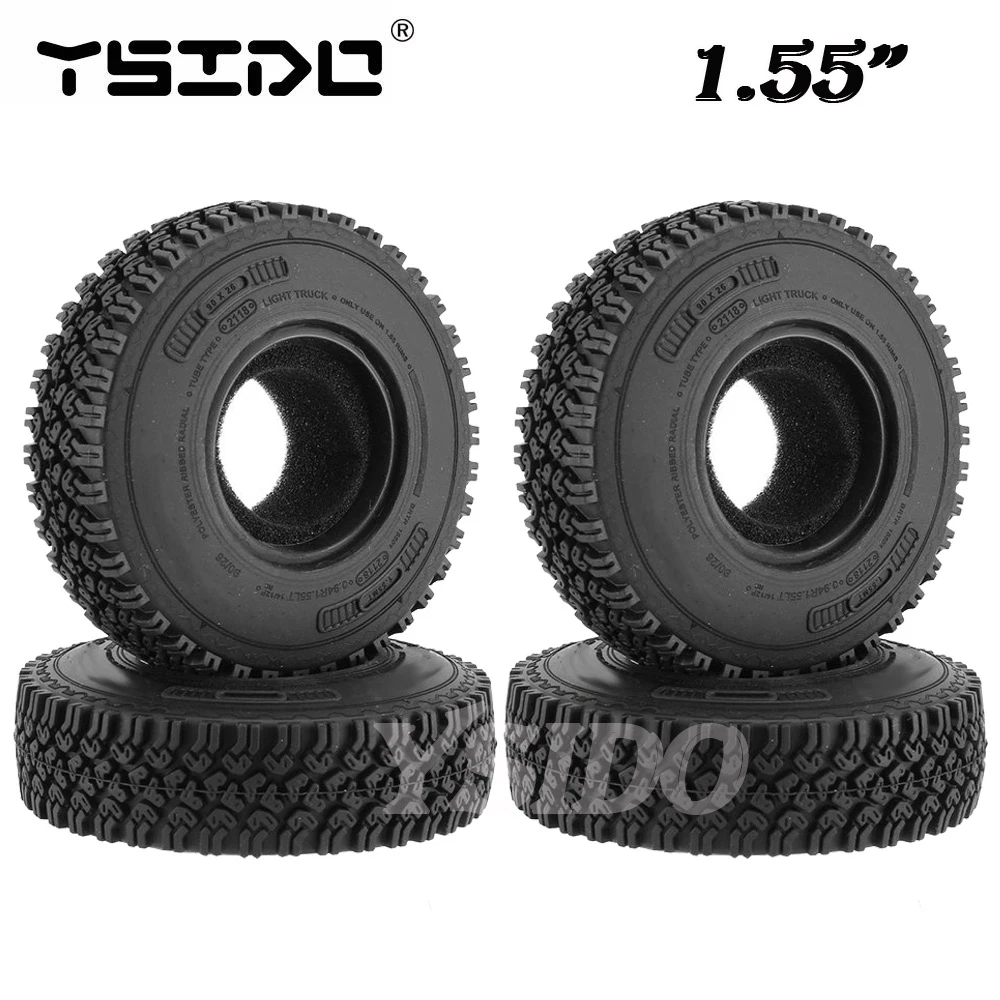 4Pcs 85mm RC Crawler Tires - 1.55 Soft Rubber Wheels For 1/10 Scale RC Cars