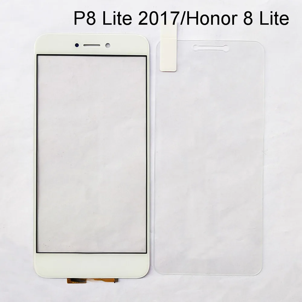 P8 Lite 2017 White Сенсорный экран для huawei Ascend P8 Lite Honor 8 Lite, дигитайзер, сменная панель, пленка из закаленного стекла - Цвет: P8 Lite 2017 White