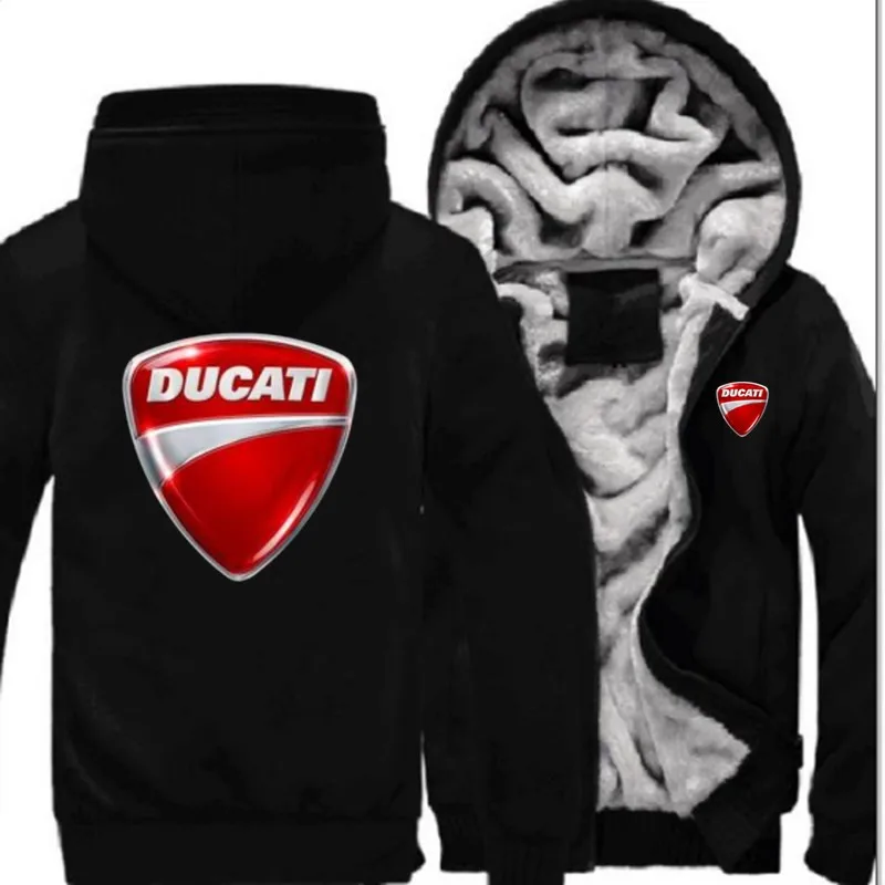Новая зимняя куртка Ducati с принтом логотипа автомобиля плюс бархатная стеганая на