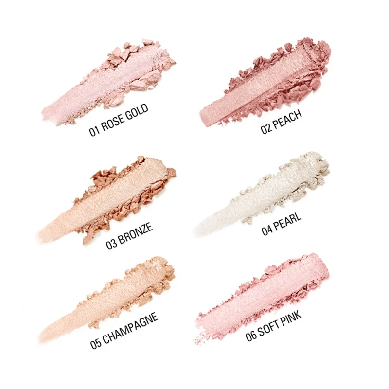 6 цветов стойкий мерцающий хайлайтер пудра Макияж Палитра для лица Iluminator Make Up Glow осветление Красота Макияж Косметика