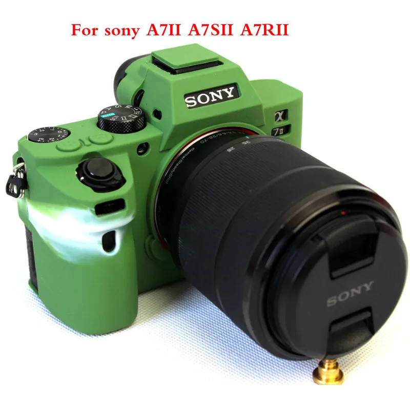 A7II Army green Мягкий силиконовый резиновый защитный корпус для камеры чехол КРЫШКА ДЛЯ sony A9/A7 III A7R3 A7RIII A7III A7M3/A7 II A7II A7M2 A7SII A7RII - Цвет: A7II Army green