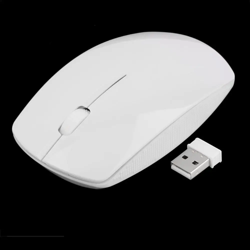 White 2,4 г Wi-Fi мышь USB Беспроводная и мышь 1600 dpi 10 м рабочее расстояние очень тонкая мышь rato для ПК Мышка для ноутбука G-196 - Цвет: White