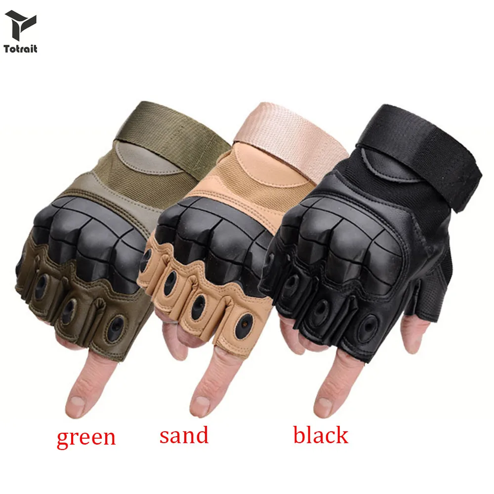 TOtrait Tactical Gloves Hunting Half Finger Hiking Gloves Soft shell Military Cycling Assault Combat Tactical Gloves 3 Colors