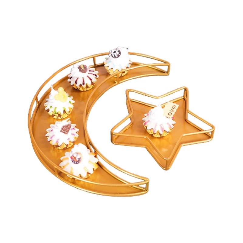 Мусульманский сервировочный поднос Eid Moon and Star металлический контейнер большой