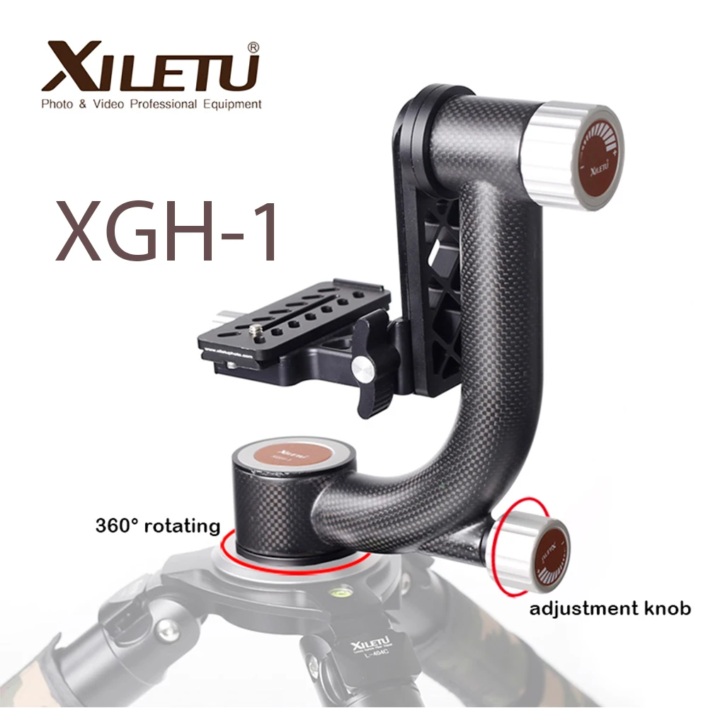 

High Quality Pro Heavy Duty Carbon Fiber Gimbal Tripod Head Stabilizer Quick Release Plate for Telephoto Lens photography bird