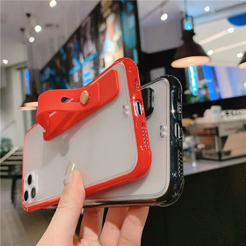 Lovebay карамельный цвет ремешок чехол для телефона для iPhone 11 Pro X XR XS Max 7 8 6 6s Plus Прозрачный матовый противоударный жесткий PC задняя крышка